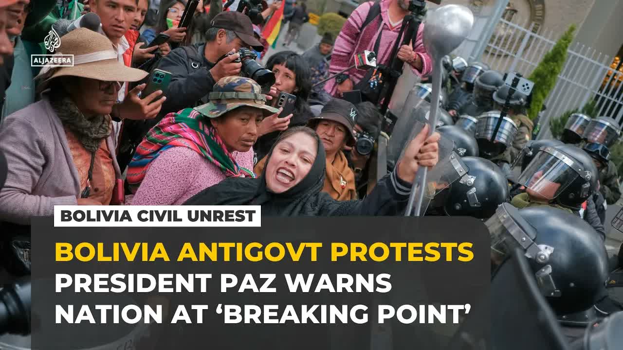 Bolivia at ‘breaking point’ as protests spark fuel and food shortages