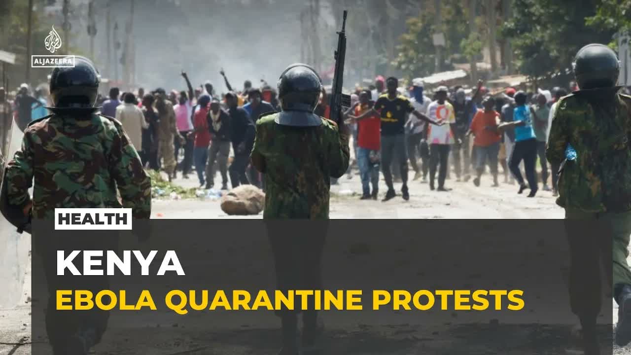 One killed as hundreds protest in Kenya against US Ebola quarantine centre