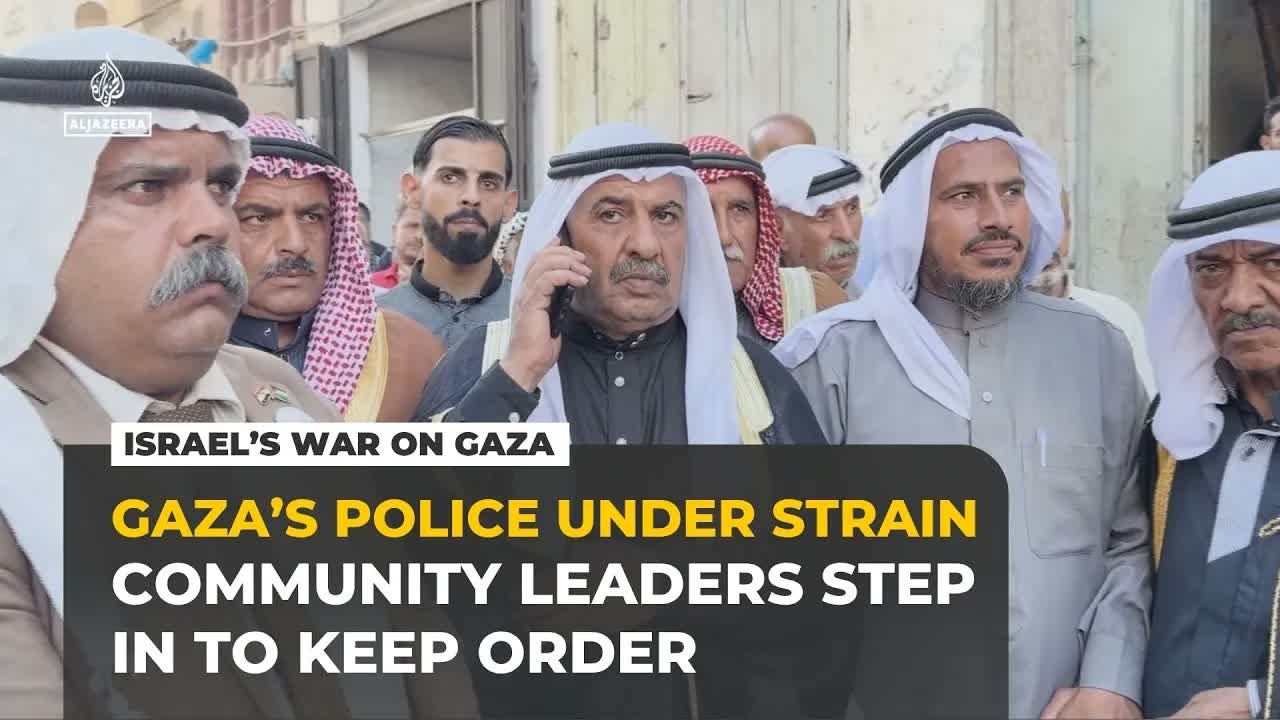 Israel’s war on Gaza decimates police force as community leaders fill security vacuum