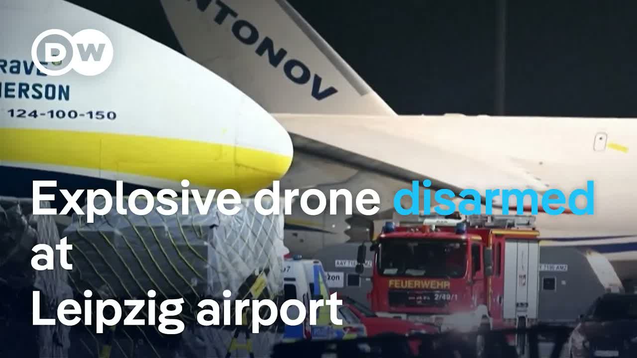 Explosive drone found near Ukrainian cargo plane at German airport | DW News