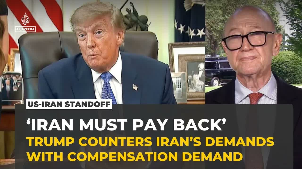 Trump demands compensation from Iran, claims US control of Strait of Hormuz